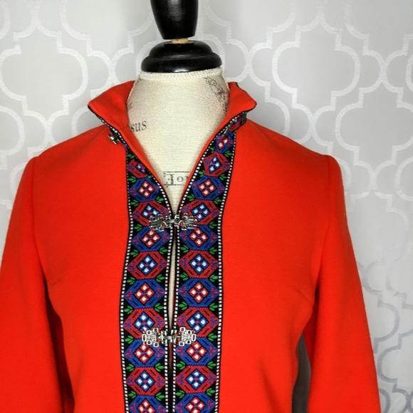 Vtg Danico Model Red Wool Coat - Picture 2 of 8
